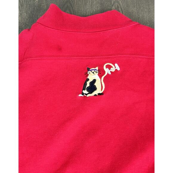 Vintage 90's Bechamel Zip Up Light Jacket Aerobic Cats Women's Medium Cotton - Picture 10 of 11